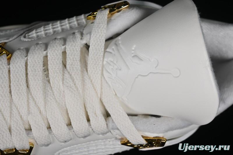 Nike Air Jordan 4 Retro Sneakers with Metallic Gold Design - AQ9129-170