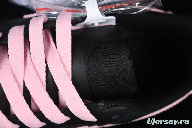 Nike Air Force 1 '07 Low Casual Sneakers with Black & Pink Double Swoosh - CW2288-028