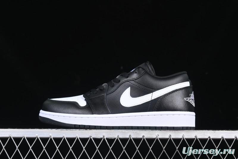 Nike Air Jordan 1 Low Retro Basketball Shoes in Black and White - 553558-043