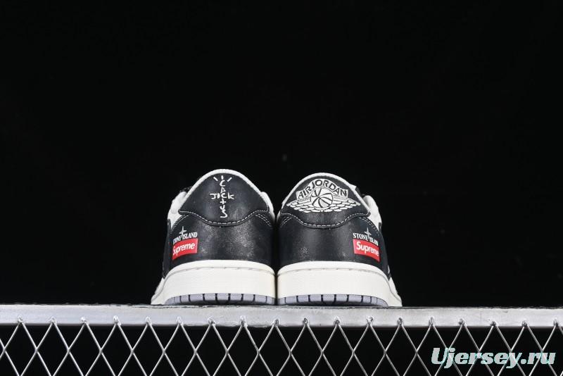 Nike Travis Scott x Fragment Design x Air Jordan 1 Low OG SP AJ1 Retro Sneakers - DM7866-050