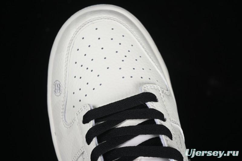 Nike SB Dunk Low Stussy Collaboration Barcode Embroidery Grey Hook Anniversary Custom Low-Top Casual Skate Shoes - DJ2024-054