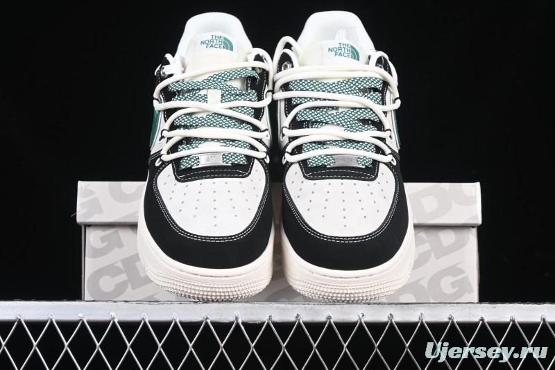 Nike Air Force 1 '07 Low The North Face Collaboration Black Green Lace-Up Low-Top Casual Sneakers - SJ1198-110