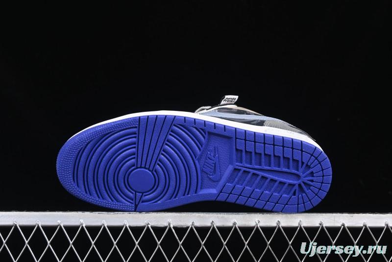 Nike Air Jordan 1 Low Retro Basketball Shoes with Panda Mischief Skyline Design - 553558-154