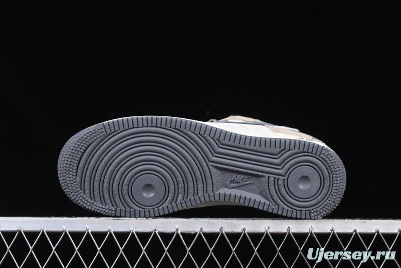 Nike Air Force 1 '07 Low Stussy Collaboration - Lambskin Brown Low-Top Casual Sneakers - XZ6188-888