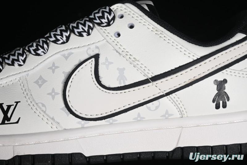 Nike SB Dunk Low LV Collaboration - Beige Black Violent Bear Anniversary High-End Custom Low-Top Casual Skate Shoes - SJ2068-239