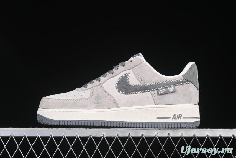 Nike Air Force 1 '07 Low Violent Bear Collaboration Grey Embroidered Swoosh Low-Top Casual Sneakers - KK1988-047