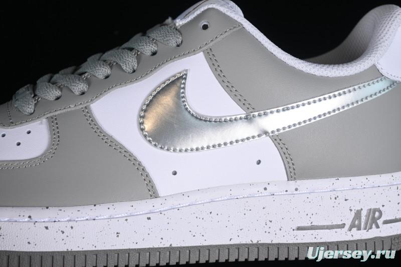 Nike Air Force 1'07 Low Grey Silver Splatter Casual Sneakers - MK5639-889