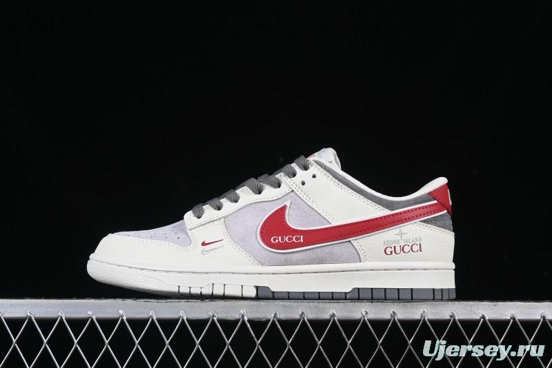 Nike SB Dunk Low Gucci x Stone Island Triple Collaboration Anniversary Custom Low-Top Casual Sneakers - DJ2024-124