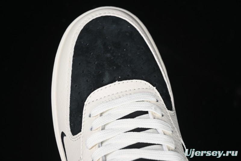 Nike Air Force 1 '07 Low Supreme Collaboration - Beige Black Double Swoosh Casual Sneakers - DF0188-019