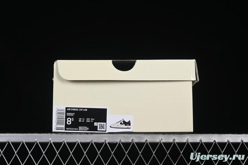 Nike Air Force 1 '07 Low Stone Island x Supreme Collaboration Beige Black Patchwork Low-Top Casual Sneakers - HH7518-042