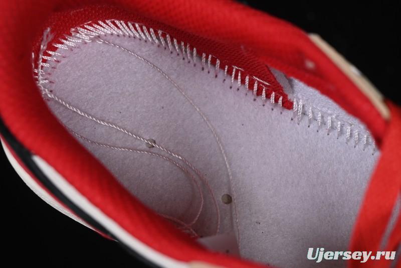 Nike Travis Scott x Fragment Design x Air Jordan 1 Low OG SP AJ1 Snake Year Limited Red Brown Black Swoosh Low Top Casual Sneakers - DM7866-077