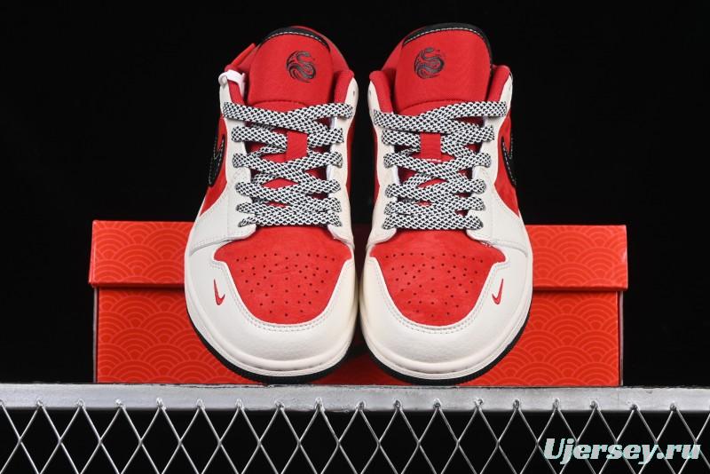 Nike Air Jordan 1 Low Supreme Collaboration Year of the Snake Limited Edition Retro Basketball Shoes - FC1688-203