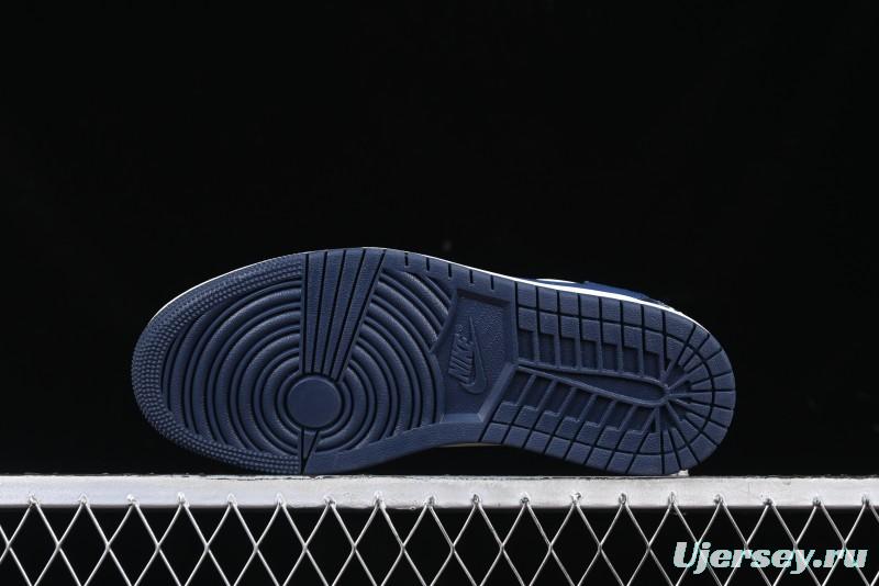 Nike Travis Scott x Fragment Design x Air Jordan 1 Low OG SP AJ1 MLB Collaboration White Blue Denim Low-top Casual Sneakers - DM7866-051