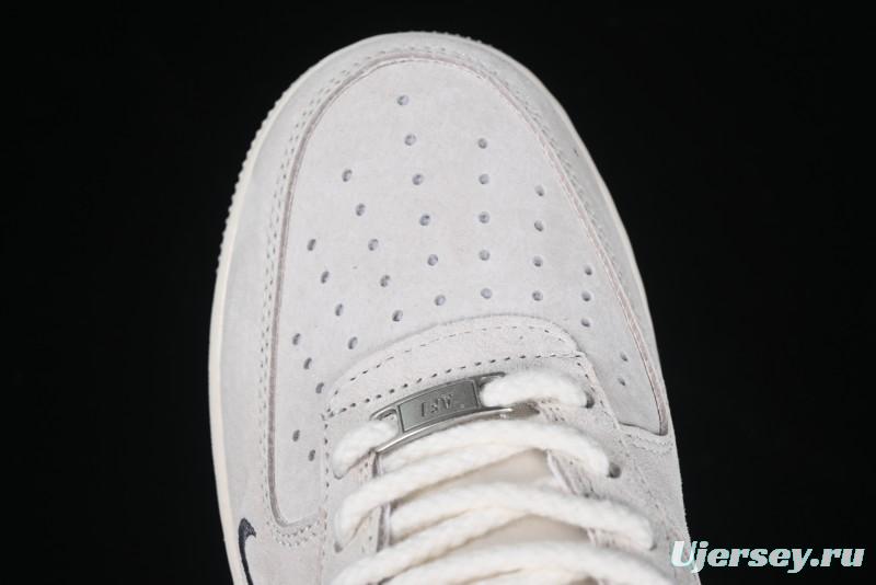 Nike Air Force 1 '07 Low Champion Collaboration Dual-Tone Grey Swoosh Triple Mini Swoosh Low-Top Casual Sneakers - SJ6698-022