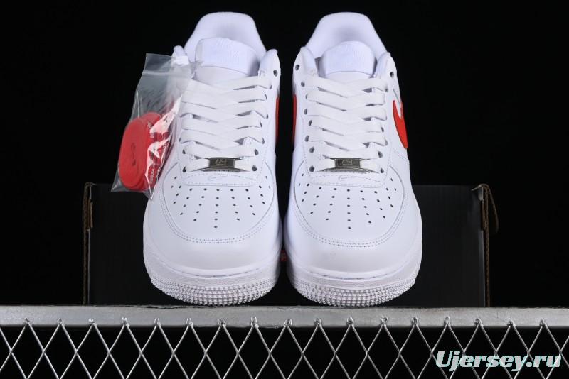 Nike Supreme x Air Force 1 '07 Low White Red Collaboration Casual Sneakers - CU9225-101