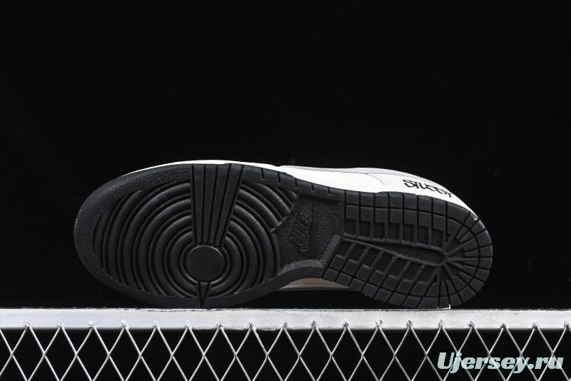 Nike SB Dunk Low Stussy Collaboration Grey Pig Suede Anniversary Custom Low-Top Casual Skate Shoes - DJ2024-061