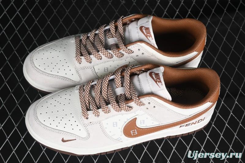 Nike SB Dunk Low Fendi Collaboration Anniversary High-End Custom Low-Top Casual Skate Shoes - DJ2024-057