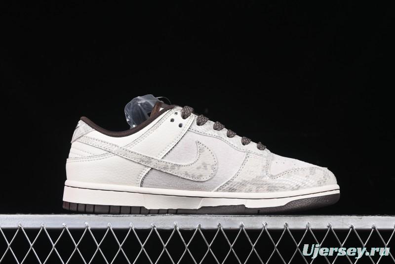 Nike SB Dunk Low Supreme Year of the Snake Limited Edition Grey Python Print Anniversary Custom Low-Top Casual Sneakers - XS1086-018