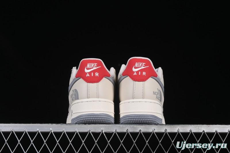 Nike Air Force 1 '07 Low The North Face Collaboration Patchwork Pigskin Red Tail Casual Sneakers - XZ6188-649
