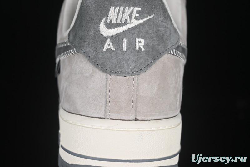 Nike Air Force 1 '07 Low Violent Bear Collaboration Grey Embroidered Swoosh Low-Top Casual Sneakers - KK1988-047