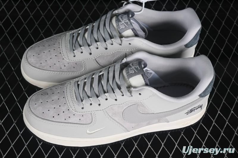 Nike Air Force 1 '07 Low Stussy Collaboration Galaxy Grey Low-Top Casual Sneakers - KK1988-055