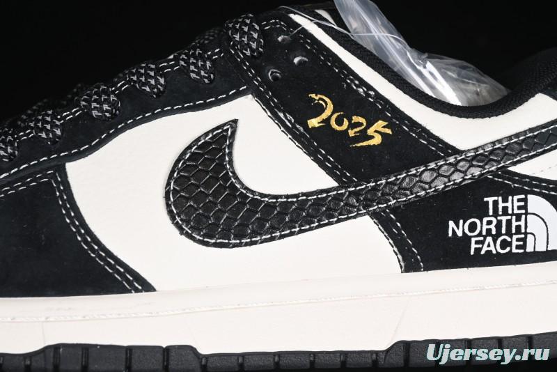 Nike SB Dunk Low The North Face Year of the Snake Black White Black Swoosh Anniversary Custom Low-Top Casual Sneakers - FC1688-210