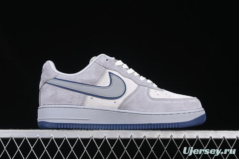 Nike Air Force 1 '07 Low Stussy Collaboration Grey Blue Pig Bear AF1 Low Top Casual Sneakers - DF0188-017