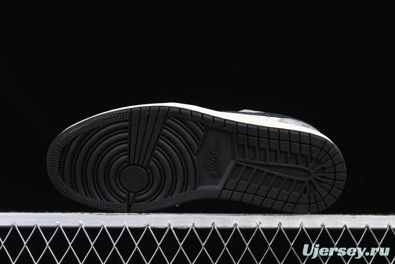 Nike Air Jordan 1 Low AJ1 The North Face Collaboration - Grey Black Toe Retro Basketball Shoes - XX3318-512