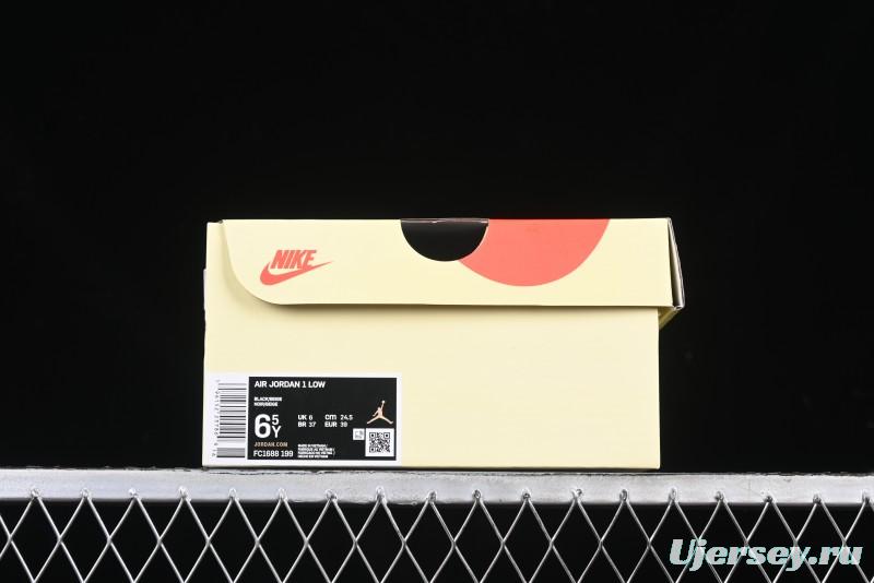 Nike Air Jordan 1 Low Retro Basketball Shoes Custom Stussy Black - FC1688-199