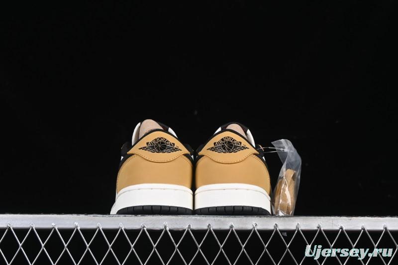 Nike Air Jordan 1 Low OG AJ1 White Yellow Black Swoosh Casual Sneakers - CZ0790-107