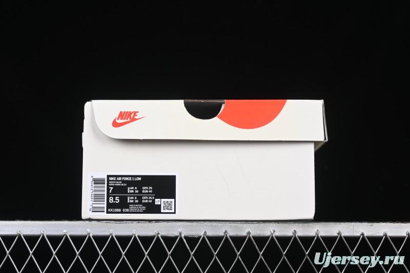 Nike Air Force 1 '07 Low Bape Collaboration - Blue Four Small Swoosh Casual Sneakers - KK1988-036