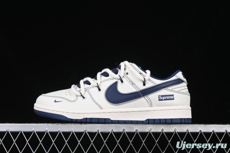 Nike SB Dunk Low Supreme Collaboration - Light Blue Mini Swoosh Anniversary Customized Low-Top Casual Skate Shoes - XX2025-568
