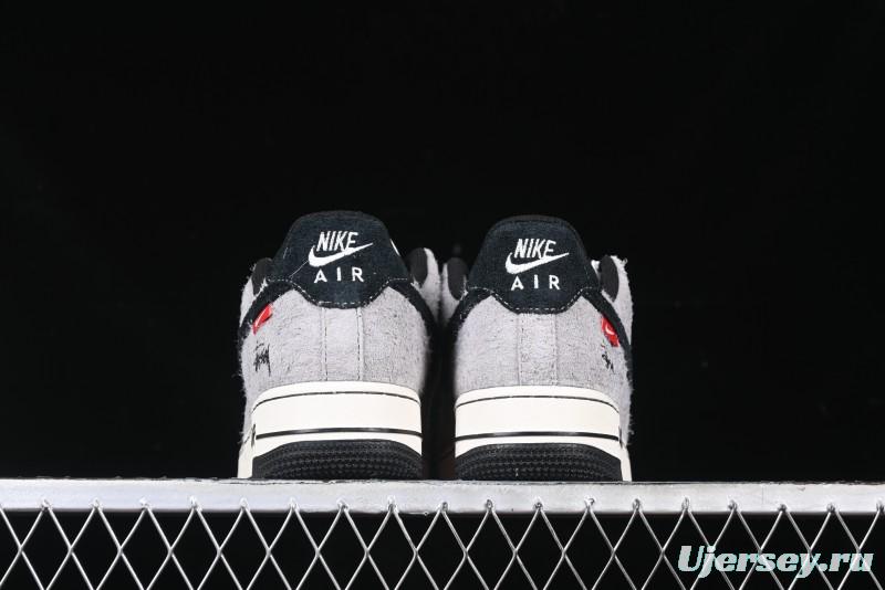 Nike Air Force 1 '07 Low Stussy Collaboration - Suede Grey Low-Top Casual Sneakers - SJ6698-018