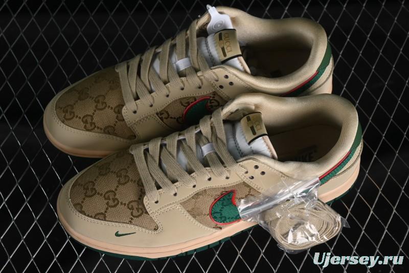 Nike SB Dunk Low Gucci Collaboration - Anniversary High-End Customized Low-Top Casual Sneakers - DQ1098-357