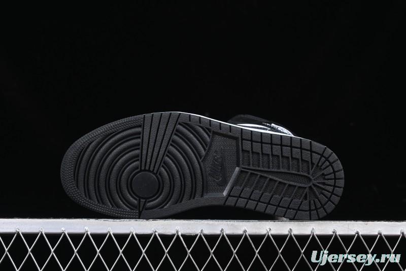 Nike Air Jordan 1 Mid AJ1 Basketball Shoes in Black White Gray - DQ8426-010