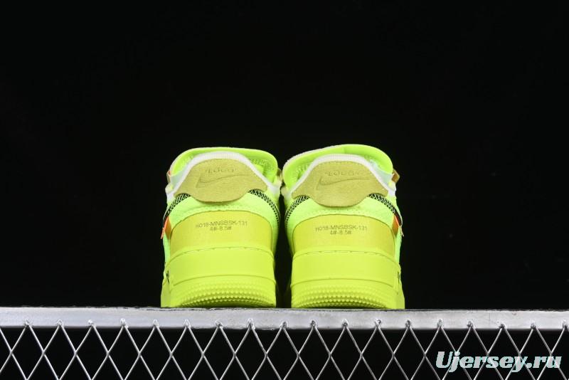 Nike Off White x Air Force 1 Low OW Collaboration Transparent Yellow Sneakers - AO4606-700