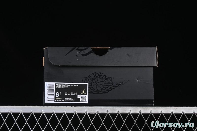 Nike Air Jordan 1 Low AJ1 White Red Casual Sneakers - HJ9338-106