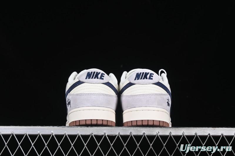 Nike SB Dunk Low Stussy Collaboration Blue Swoosh Gum Sole Anniversary Custom Low-Top Casual Sneakers - XS1086-012