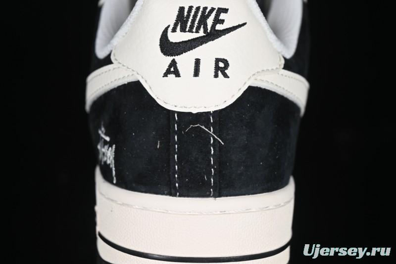 Nike Air Force 1 '07 Low Stussy Collaboration - Black White Casual Sneakers - XZ6188-671