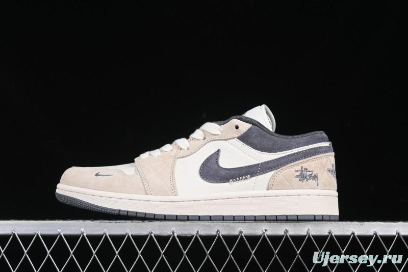 Nike Air Jordan 1 Low Stussy Collaboration Retro Basketball Shoes - DM9188-014