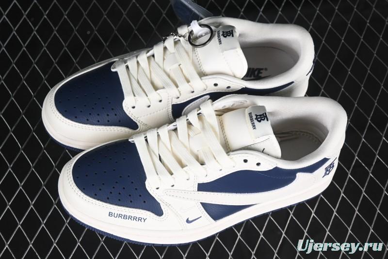 Nike Travis Scott x Fragment Design x Air Jordan 1 Low OG SP AJ1 Burberry Collaboration - BB6588-312