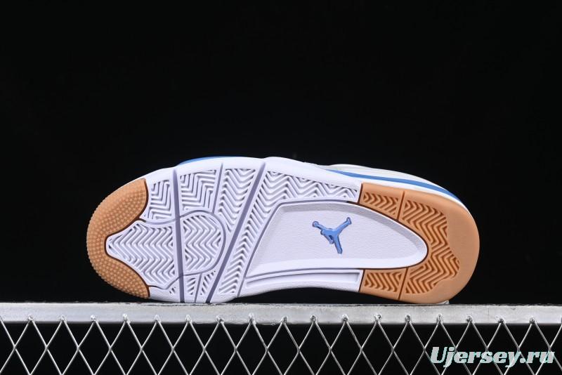 Nike Air Jordan 4 Remastered Retro Sneakers in White Blue - FQ7939-104