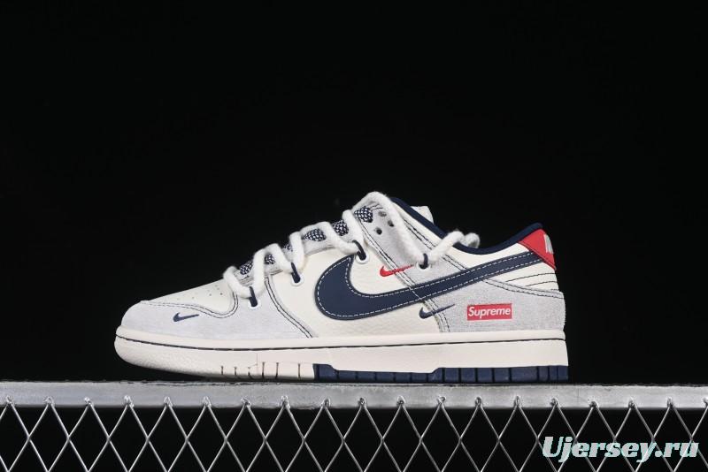 Nike SB Dunk Low Supreme Collaboration Strap Pig Eight Blue Hook Anniversary High-End Custom Low-Top Casual Skate Shoes - YX5066-235
