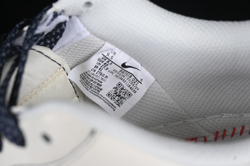 Nike Air Force 1 '07 Low Supreme Collaboration Sneakers with Red Tab and Blue Swoosh - BB7518-021