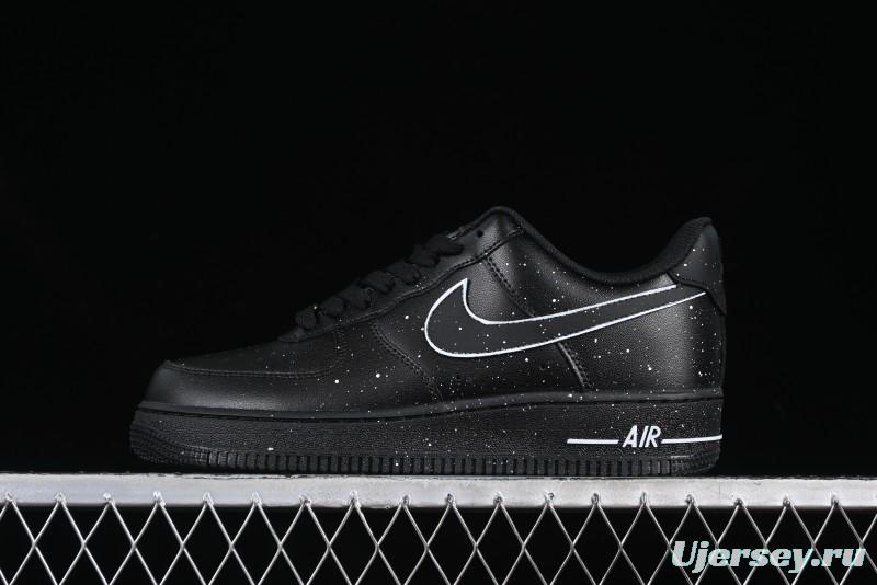 Nike Air Force 1 '07 Low 2D Anime Theme Black White Splatter Casual Sneakers - CK0316-059
