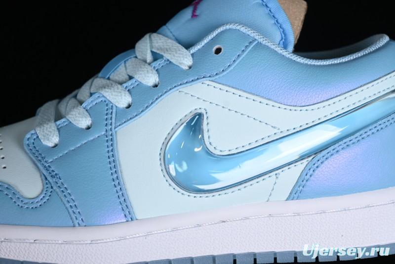 Nike Air Jordan 1 Low Custom Black Green Casual Sneakers - FN7366-400