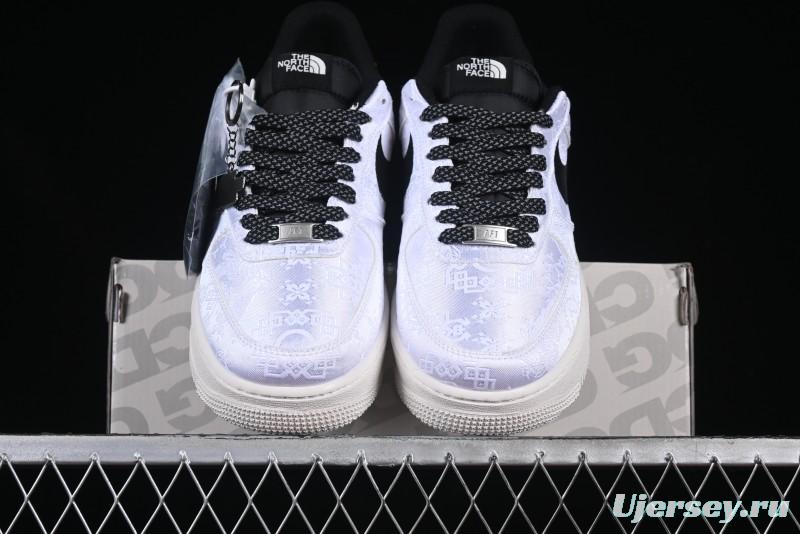 Nike Air Force 1 '07 Low North Face Edison Chen Collaboration White Silk Dual-Tone Casual Sneakers - DM6868-054
