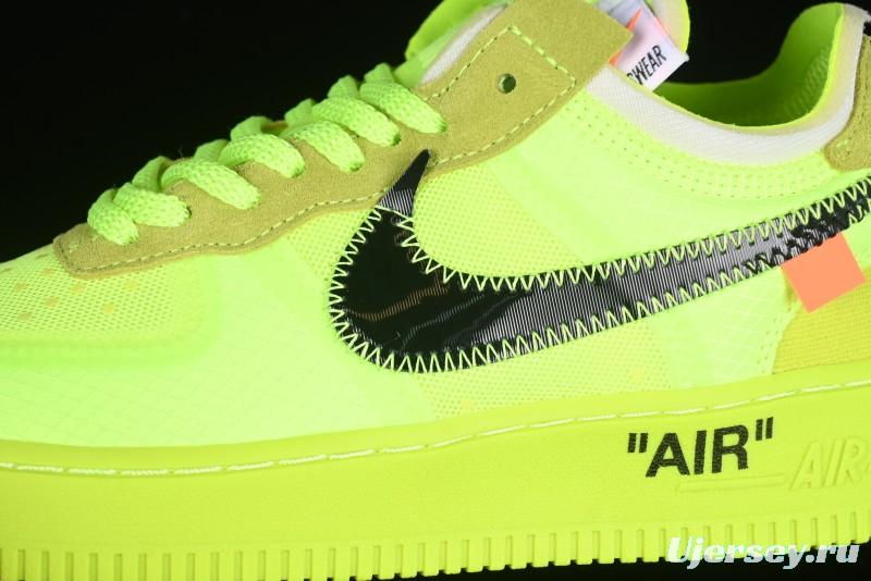 Nike Off White x Air Force 1 Low OW Collaboration Transparent Yellow Sneakers - AO4606-700