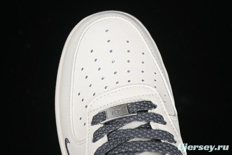 Nike Air Force 1 '07 Low Stussy Collaboration - Grey English Patchwork Low-Top Casual Sneakers - XZ3328-536