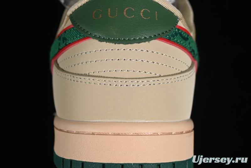 Nike SB Dunk Low Gucci Collaboration - Anniversary High-End Customized Low-Top Casual Sneakers - DQ1098-357
